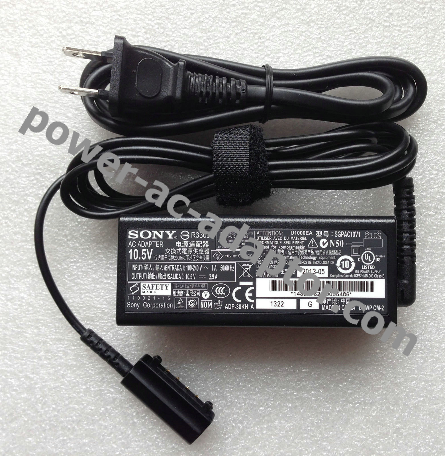 Genuine Sony Xperia Tablet SGPT111ATS SGPAC10V1 AC Adapter Cord